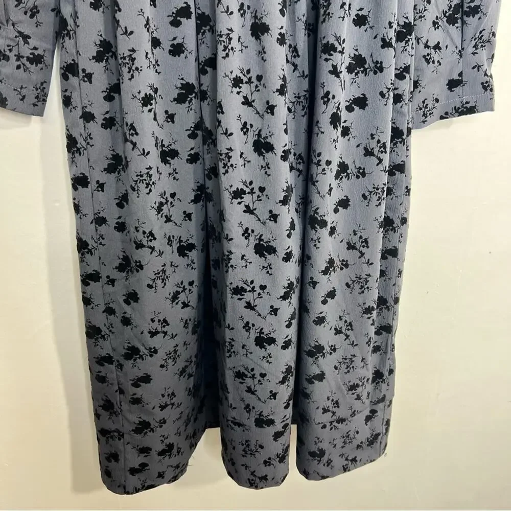 Joli Boutique Gray Black Floral Girls Dress Size Medium